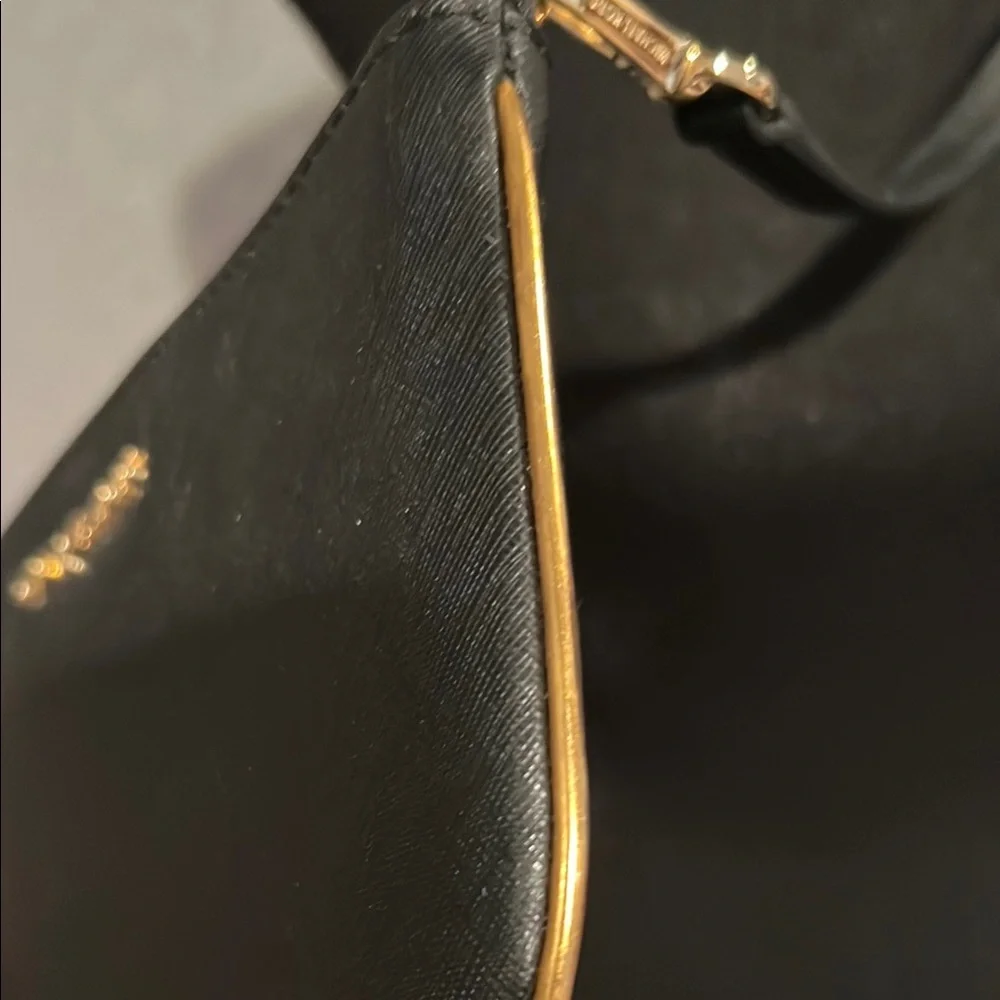 Michael Kors Black Clutch with Gold Hardware